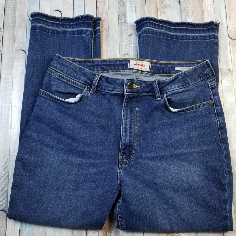 Wrangler High Rise Kick Flare Jeans - Picture 2 of 11